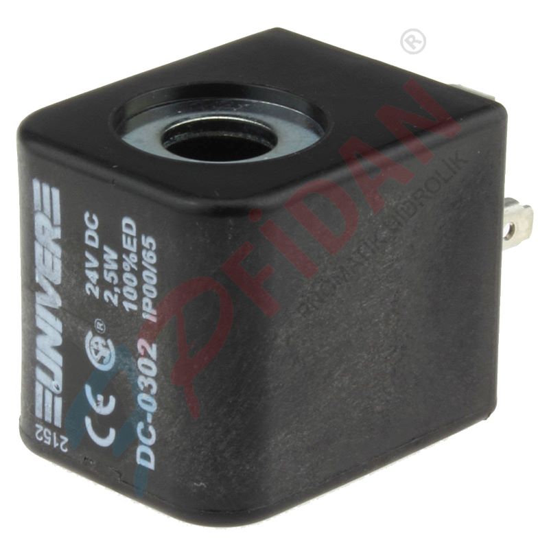 UNIVER DC-0302 24 VDC PNÖMATİK VALF BOBİNİ U2 TİP 10 MM 