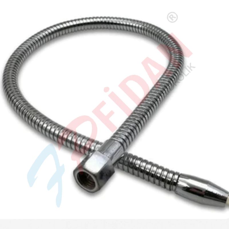 METAL YUVARLAK UÇLU 40 CM SPİRAL BOR YAĞ HORTUMU DİŞİ 1/2