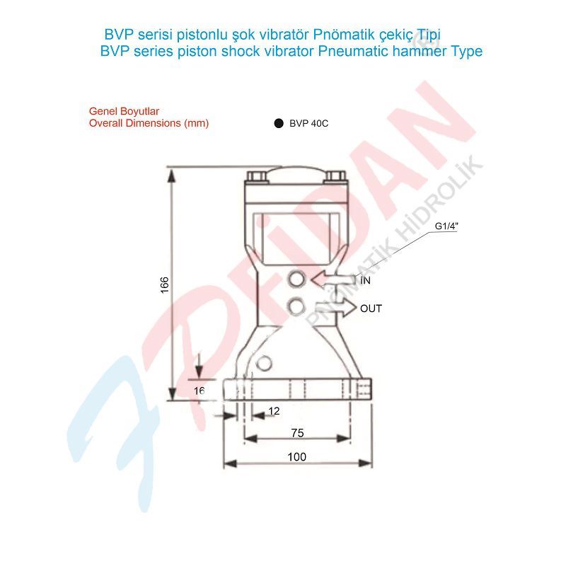 BVP-40C PİSTONLU ÇEKİÇ TİPİ PNÖMATİK VİBRATÖR