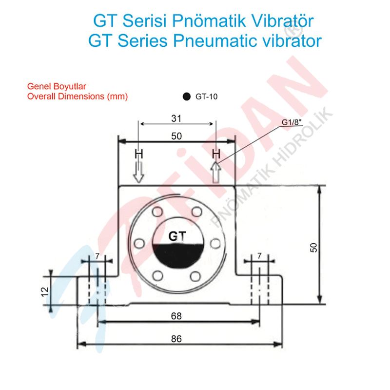 GT-10 TÜRBİNLİ PNÖMATİK VİBRATÖR