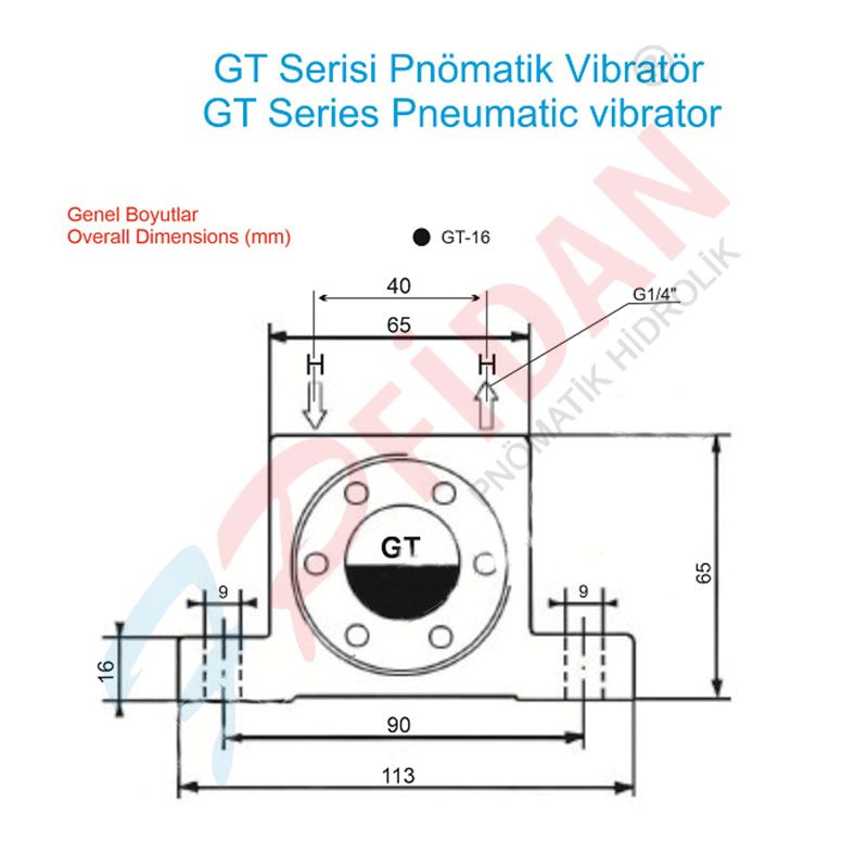 GT-16 TÜRBİNLİ PNÖMATİK VİBRATÖR