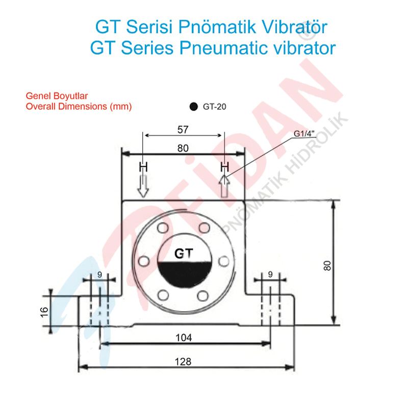 GT-20 TÜRBİNLİ PNÖMATİK VİBRATÖR