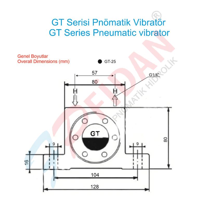 GT-25 TÜRBİNLİ PNÖMATİK VİBRATÖR