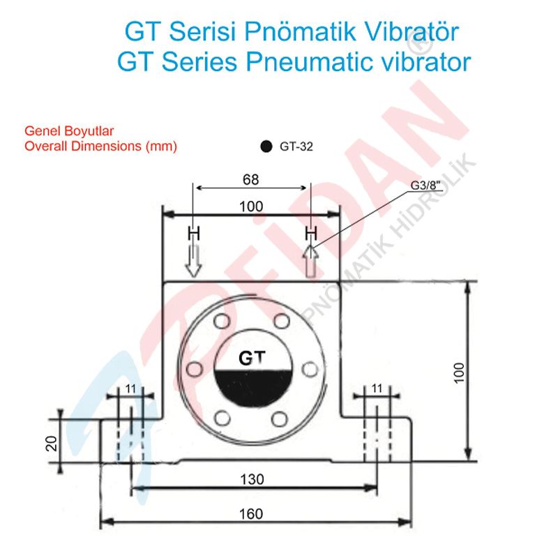 GT-32 TÜRBİNLİ PNÖMATİK VİBRATÖR