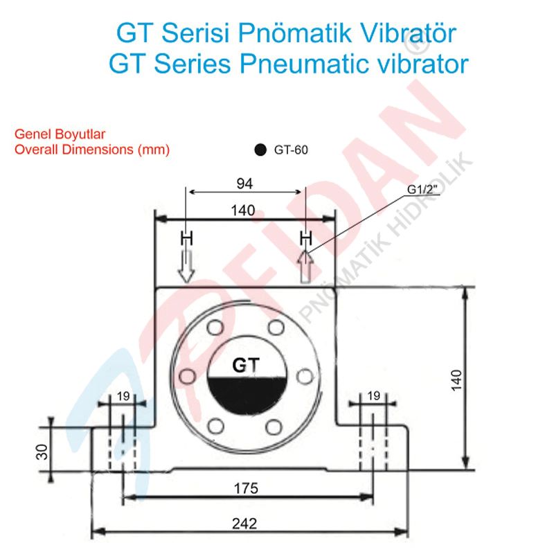 GT-60 TÜRBİNLİ PNÖMATİK VİBRATÖR