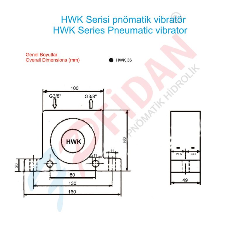 HWK-36 BİLYALI PNÖMATİK VİBRATÖR