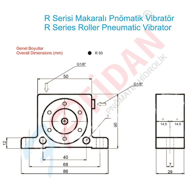 R-50 MAKARALI PNÖMATİK VİBRATÖR