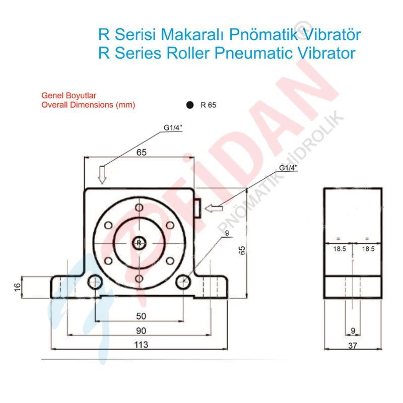 R-65 MAKARALI PNÖMATİK VİBRATÖR