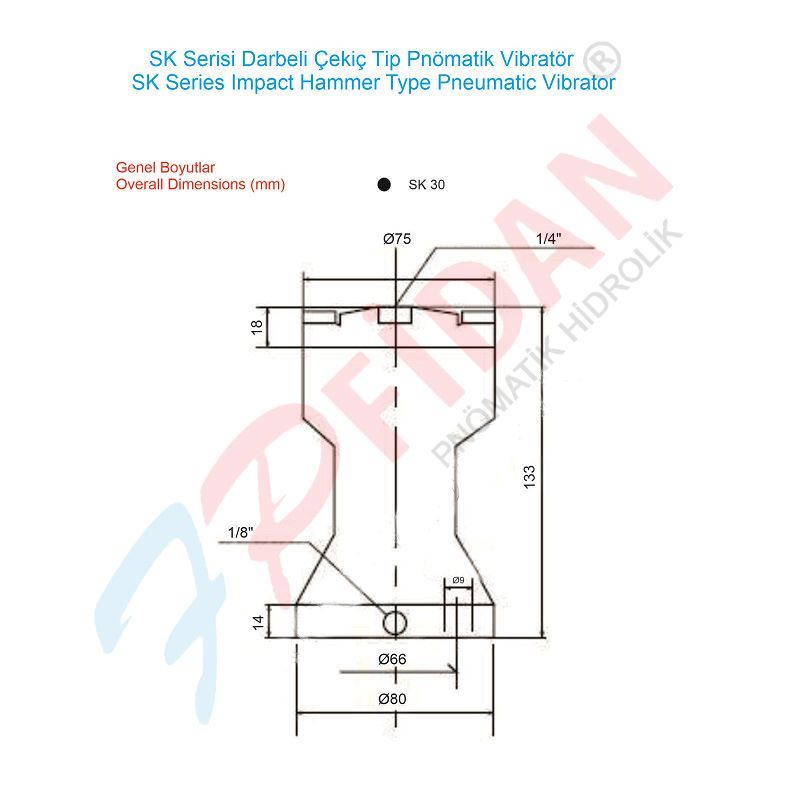 SK-30 DARBELİ ÇEKİÇ TİP PNÖMATİK VİBRATÖR