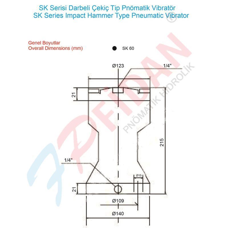 SK-60 DARBELİ ÇEKİÇ TİP PNÖMATİK VİBRATÖR