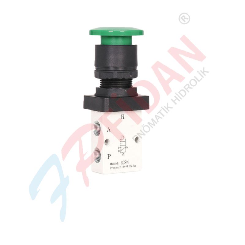 EXPFLEX S3PM-M5 M5 – 3/2 MANTAR - BUTON – YAY PNÖMATİK VALF