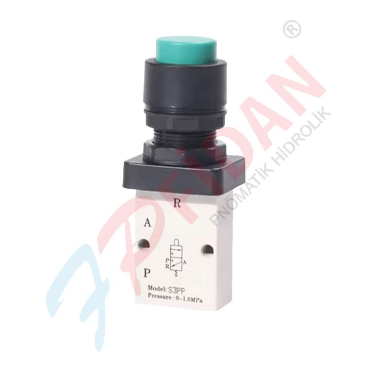 EXPFLEX S3PP-06 1/8” – 3/2 BUTON – YAY PNÖMATİK VALF